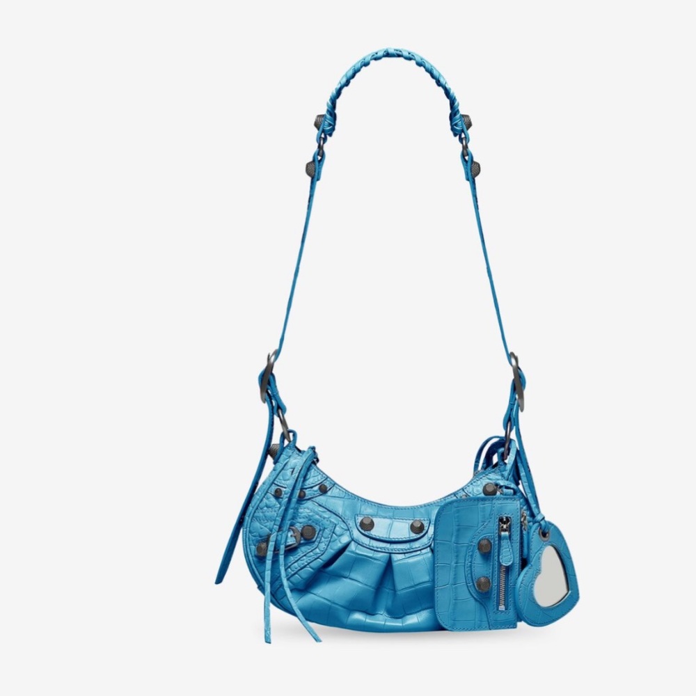 SOLD Balenciaga le cagole XS blue croc